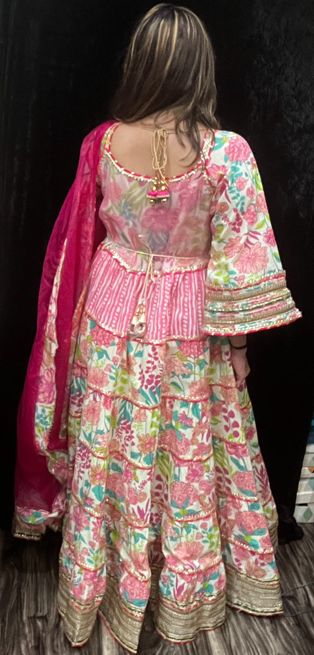 Soft Cotton Floral Gown Fabric – 10 Meters (Kiera Design)